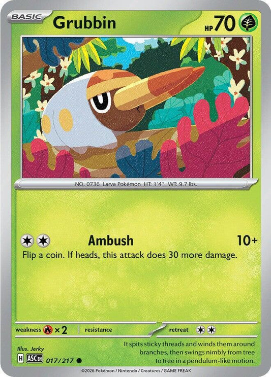 Grubbin 017/217 Common Ascended Heroes Pokémon card