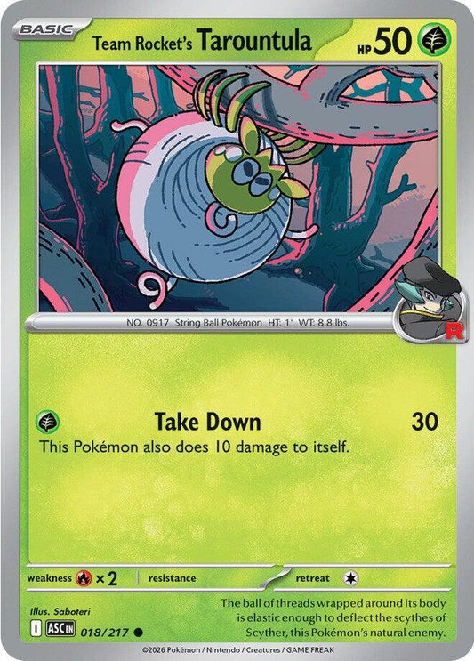 Team Rocket's Tarountula 018/217 Common Ascended Heroes Pokémon card