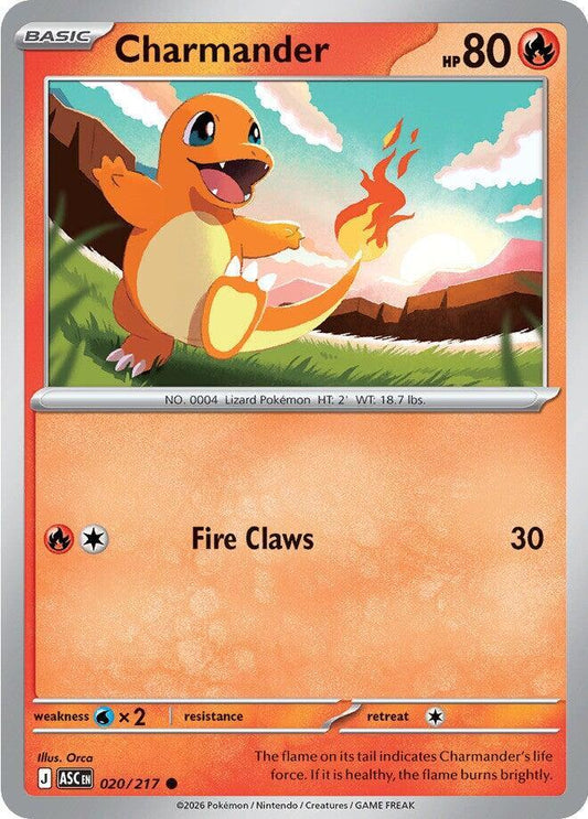 Charmander 020/217 Common Ascended Heroes Pokémon card