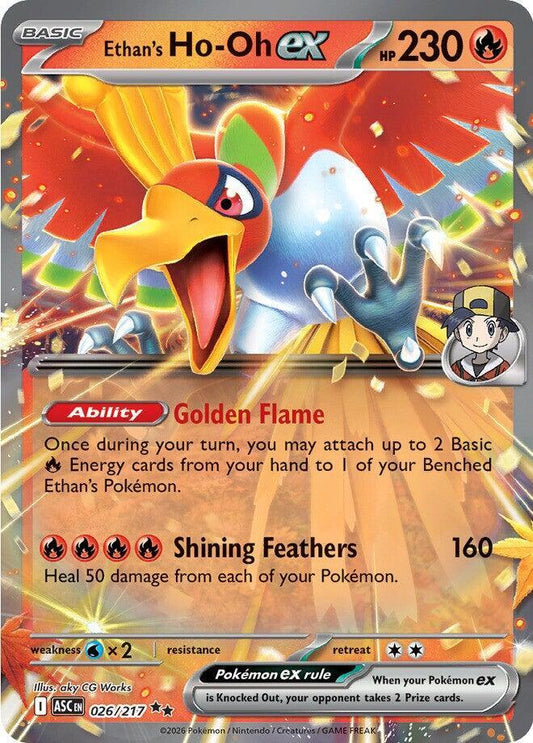 Ethan's Ho-Oh ex 026/217 Double Rare Ascended Heroes Pokémon card