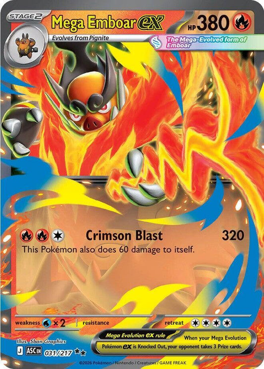 Mega Emboar ex - 031/217 031/217 Double Rare Ascended Heroes Pokémon card