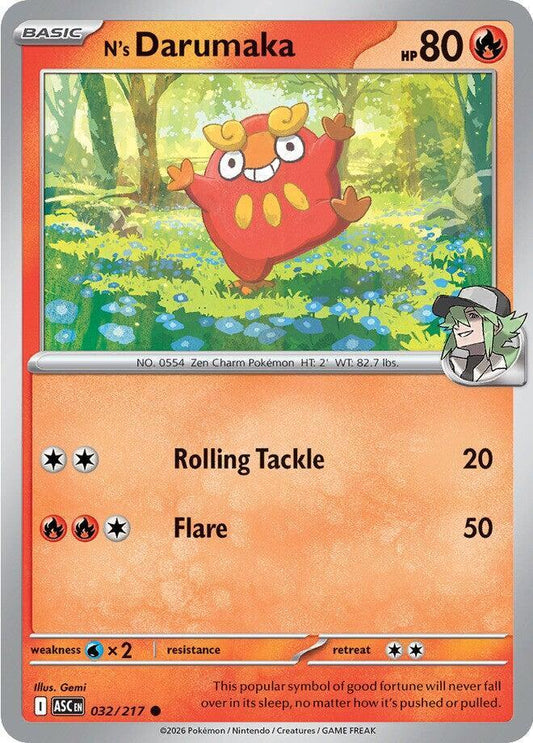 N's Darumaka 032/217 Common Ascended Heroes Pokémon card