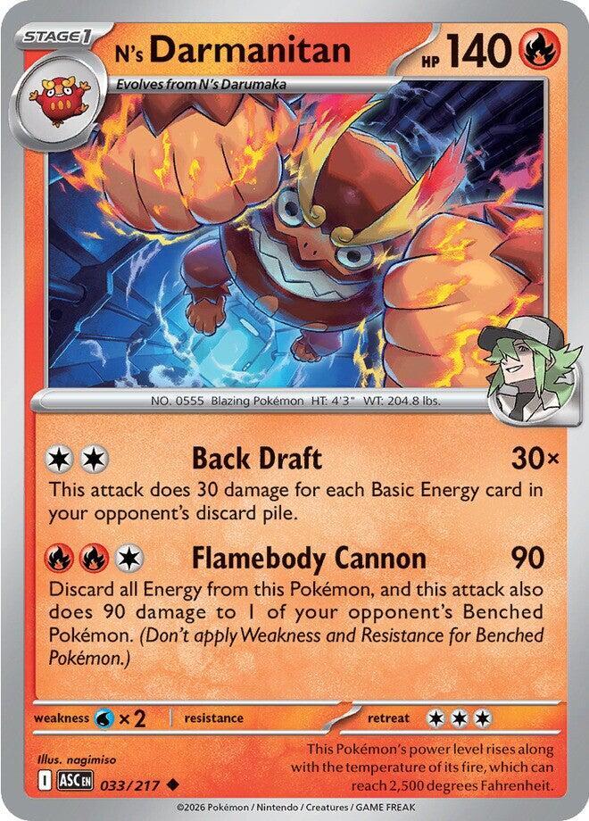 N's Darmanitan 033/217 Uncommon Ascended Heroes Pokémon card