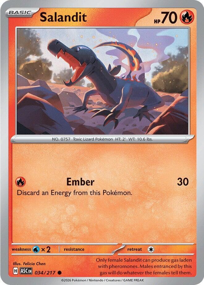 Salandit 034/217 Common Ascended Heroes Pokémon card