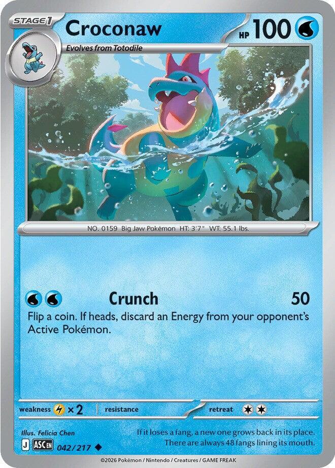 Croconaw 042/217 Uncommon Ascended Heroes Pokémon card