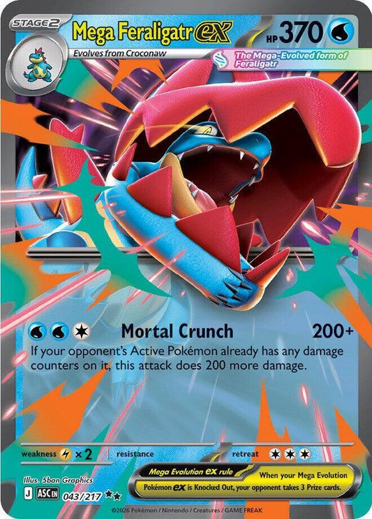 Mega Feraligatr ex - 043/217 043/217 Double Rare Ascended Heroes Pokémon card