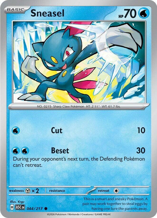Sneasel 044/217 Common Ascended Heroes Pokémon card