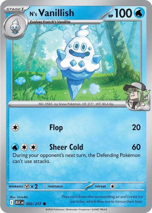 N's Vanillish 050/217 Common Ascended Heroes Pokémon card