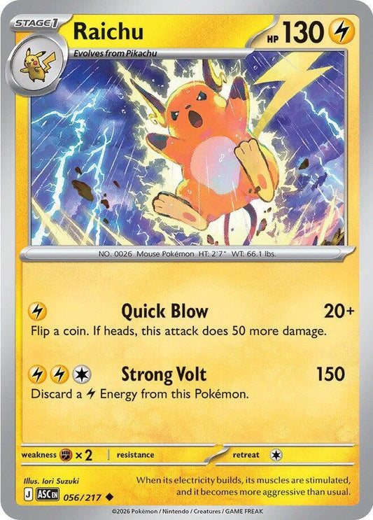 Raichu 056/217 Uncommon Ascended Heroes Pokémon card