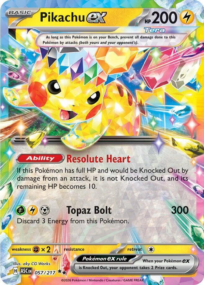 Pikachu ex - 057/217 057/217 Double Rare Ascended Heroes Pokémon card