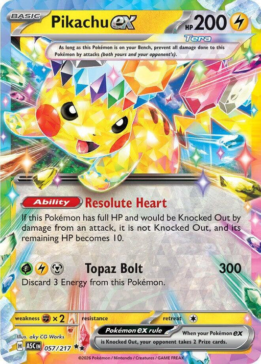 Pikachu ex - 057/217 057/217 Double Rare Ascended Heroes Pokémon card