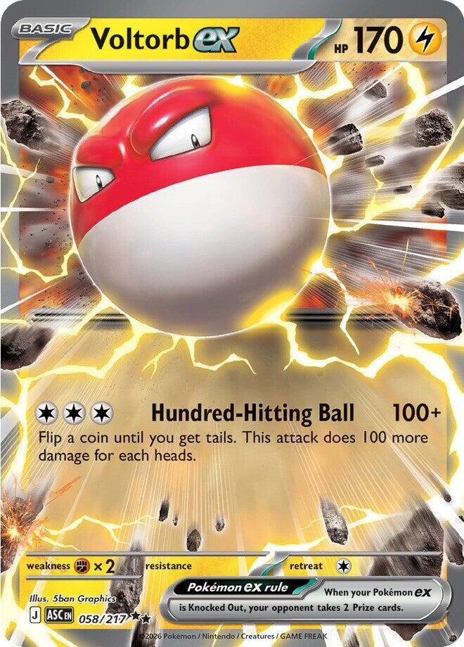 Voltorb ex 058/217 Double Rare Ascended Heroes Pokémon card