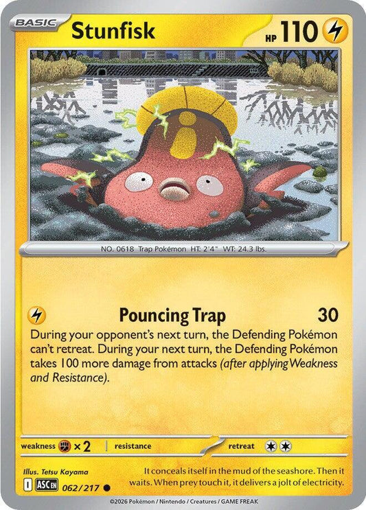 Stunfisk 062/217 Common Ascended Heroes Pokémon card