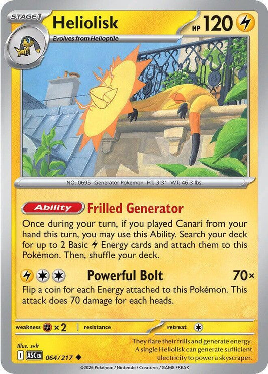 Heliolisk - 064/217 064/217 Uncommon Ascended Heroes Pokémon card
