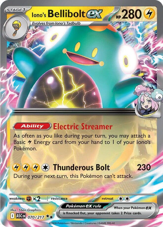 Iono's Bellibolt ex - 070/217 070/217 Double Rare Ascended Heroes Pokémon card
