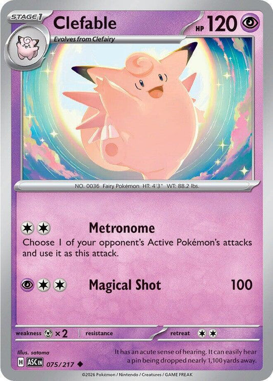 Clefable 075/217 Uncommon Ascended Heroes Pokémon card
