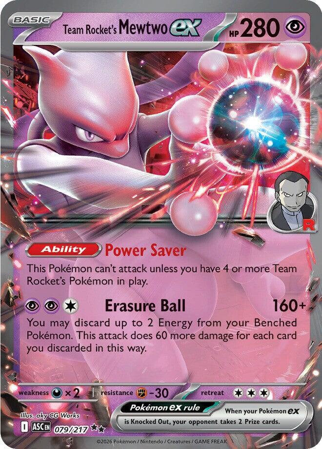 Team Rocket's Mewtwo ex - 079/217 079/217 Double Rare Ascended Heroes Pokémon card