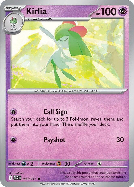 Kirlia 088/217 Common Ascended Heroes Pokémon card