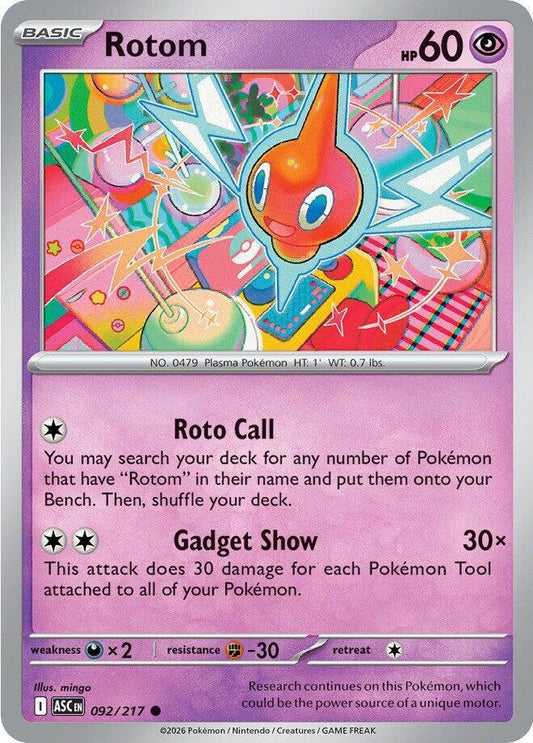 Rotom 092/217 Common Ascended Heroes Pokémon card