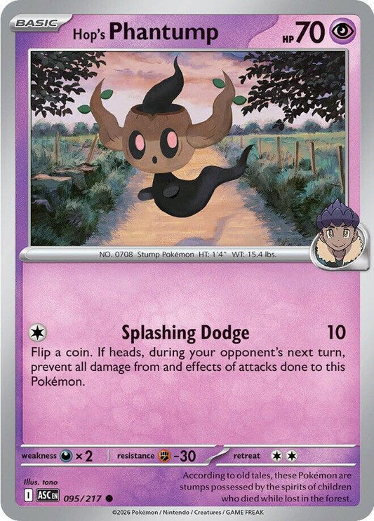 Hop's Phantump 095/217 Common Ascended Heroes Pokémon card