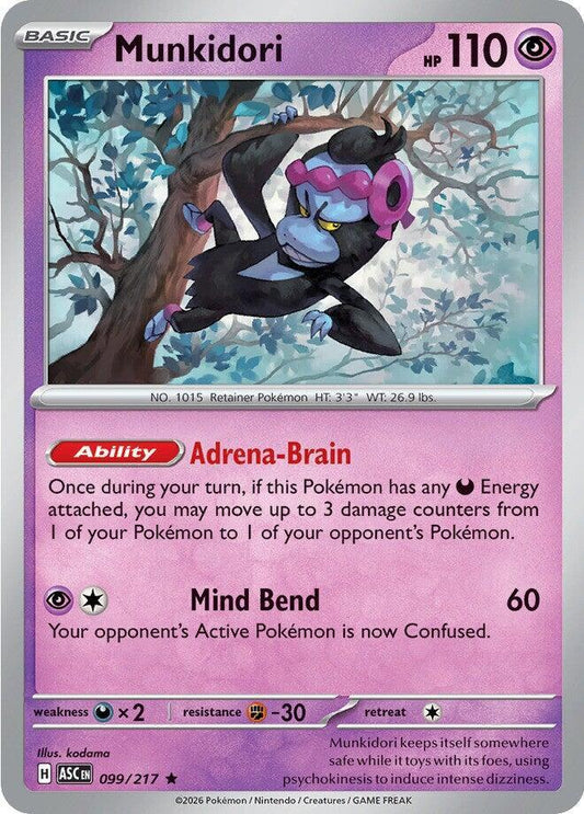 Munkidori 099/217 Rare Ascended Heroes Pokémon card