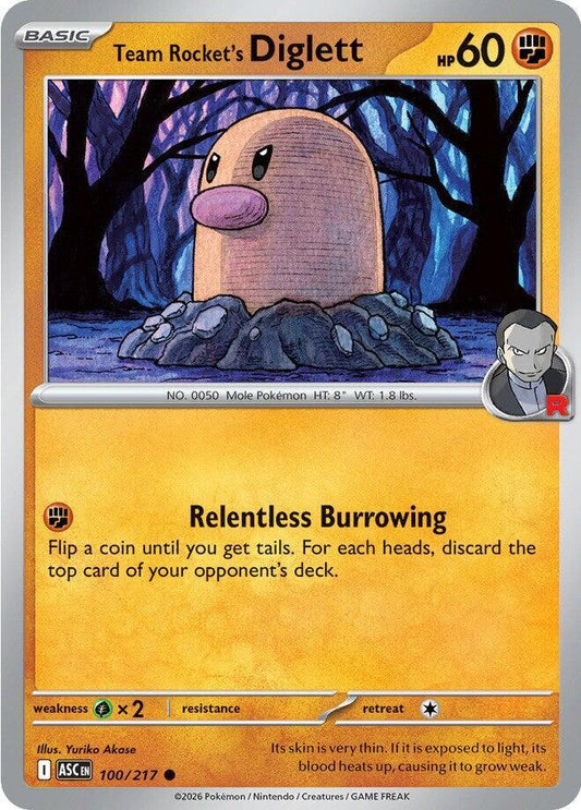 Team Rocket's Diglett 100/217 Common Ascended Heroes Pokémon card