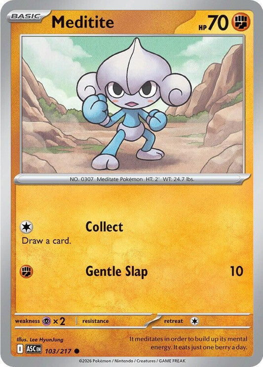 Meditite 103/217 Common Ascended Heroes Pokémon card