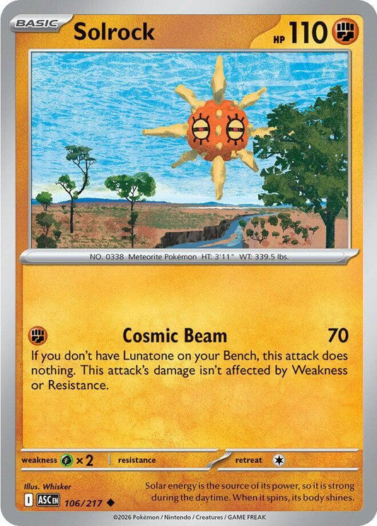 Solrock 106/217 Uncommon Ascended Heroes Pokémon card