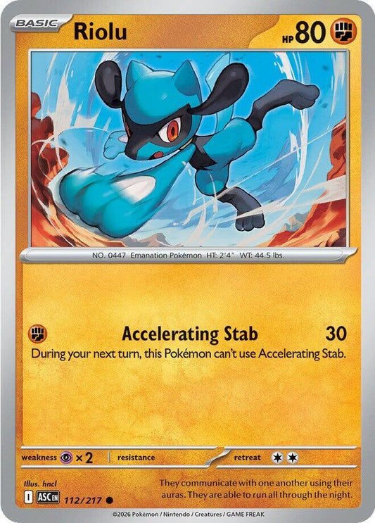 Riolu 112/217 Common Ascended Heroes Pokémon card