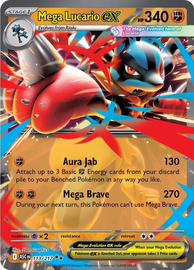 Mega Lucario ex 113/217 Double Rare Ascended Heroes Pokémon card