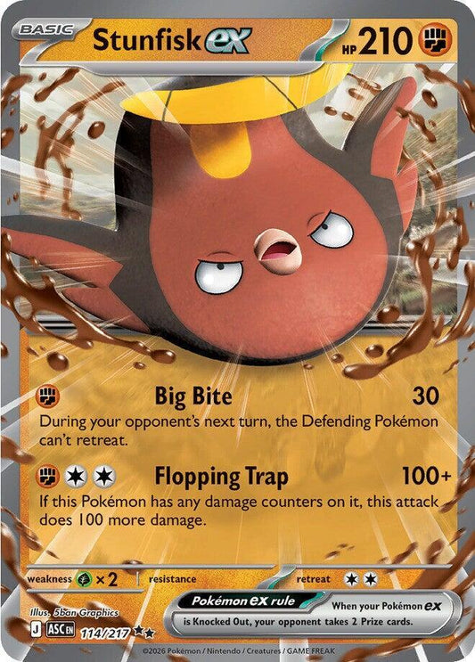 Stunfisk ex - 114/217 114/217 Double Rare Ascended Heroes Pokémon card
