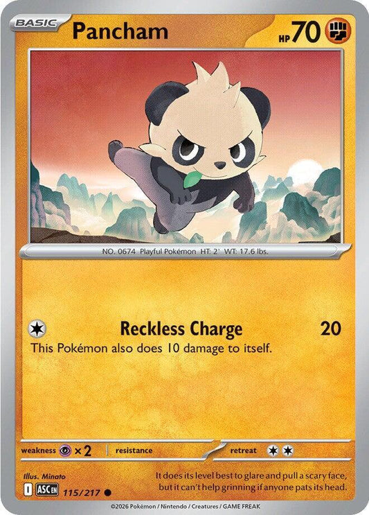 Pancham 115/217 Common Ascended Heroes Pokémon card