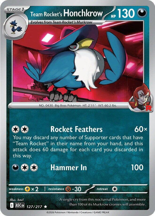 Team Rocket's Honchkrow - 127/217 Rare ME: Ascended Heroes