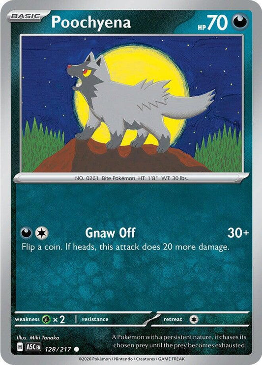 Poochyena 128/217 Common Ascended Heroes Pokémon card