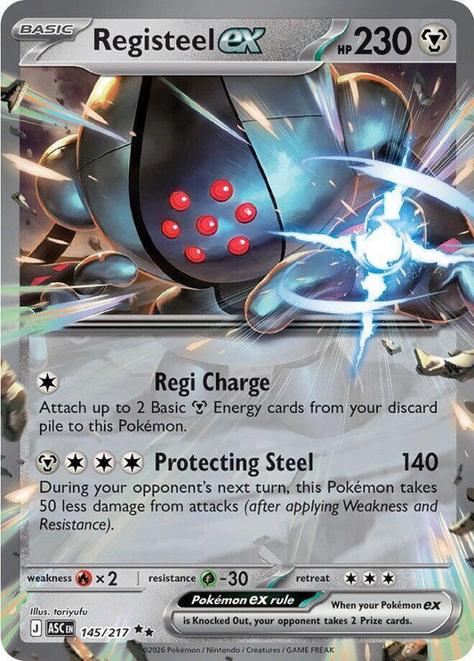 Registeel ex 145/217 Double Rare Ascended Heroes Pokémon card