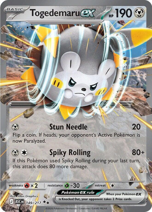 Togedemaru ex 149/217 Double Rare Ascended Heroes Pokémon card