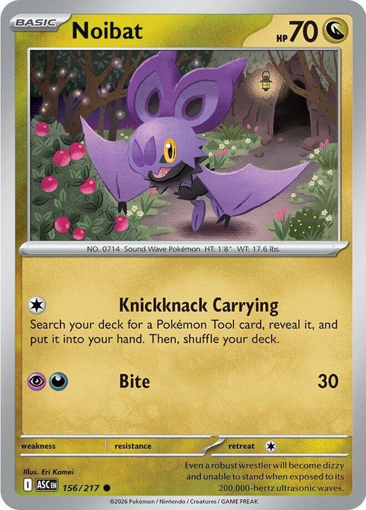 Noibat 156/217 Common Ascended Heroes Pokémon card