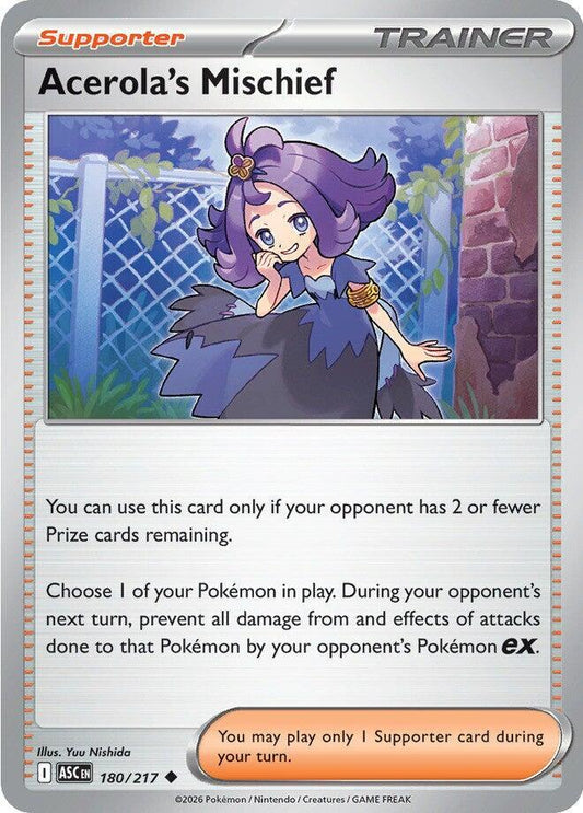 Acerola's Mischief 180/217 Uncommon Ascended Heroes Pokémon card