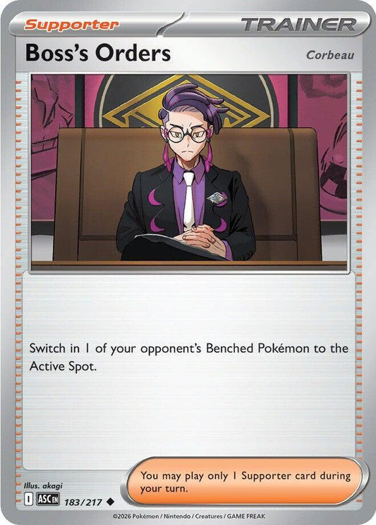 Boss's Orders [Corbeau] - 183/217 183/217 Uncommon Ascended Heroes Pokémon card