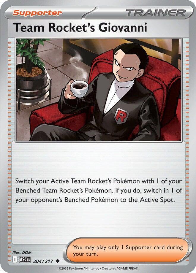 Team Rocket's Giovanni 204/217 Uncommon Ascended Heroes Pokémon card