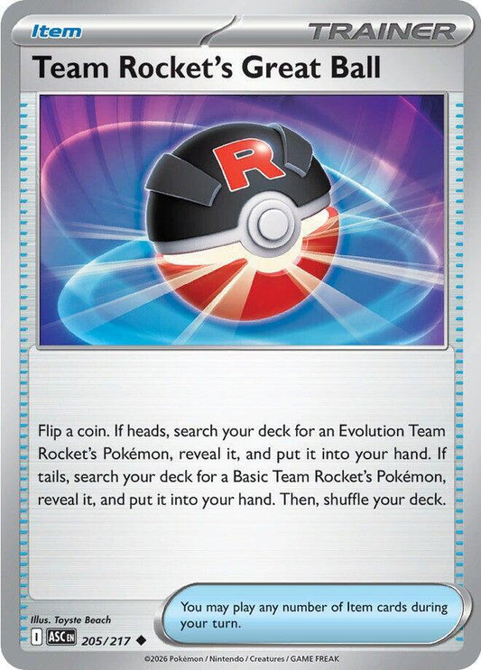Team Rocket's Great Ball 205/217 Uncommon Ascended Heroes Pokémon card