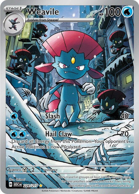 Weavile - 228/217 228/217 Illustration Rare Ascended Heroes Pokémon card