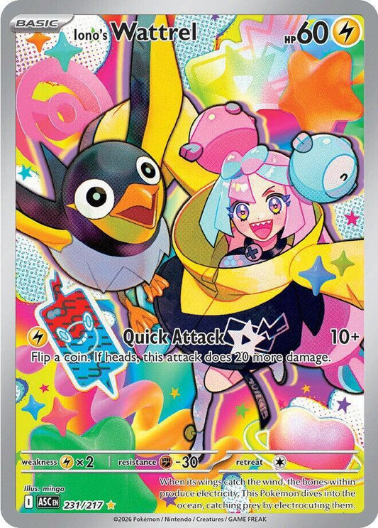 Iono's Wattrel - 231/217 231/217 Illustration Rare Ascended Heroes Pokémon card