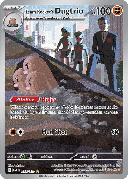 Team Rocket's Dugtrio - 239/217 239/217 Illustration Rare Ascended Heroes Pokémon card