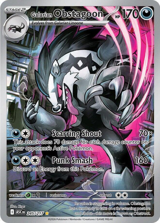 Galarian Obstagoon - 245/217 245/217 Illustration Rare Ascended Heroes Pokémon card