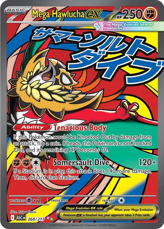 Mega Hawlucha ex - 268/217 268/217 Mega Attack Rare Ascended Heroes Pokémon card