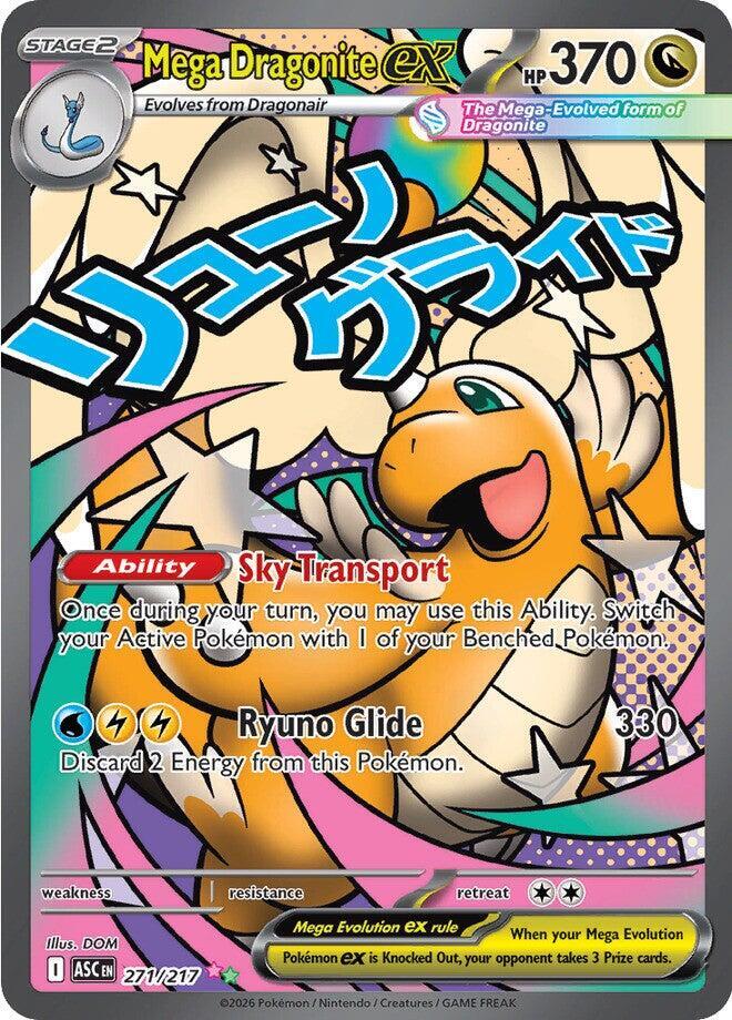 Mega Dragonite ex - 271/217 271/217 Mega Attack Rare Ascended Heroes Pokémon card