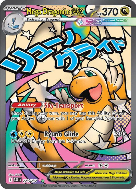 Mega Dragonite ex - 271/217 271/217 Mega Attack Rare Ascended Heroes Pokémon card