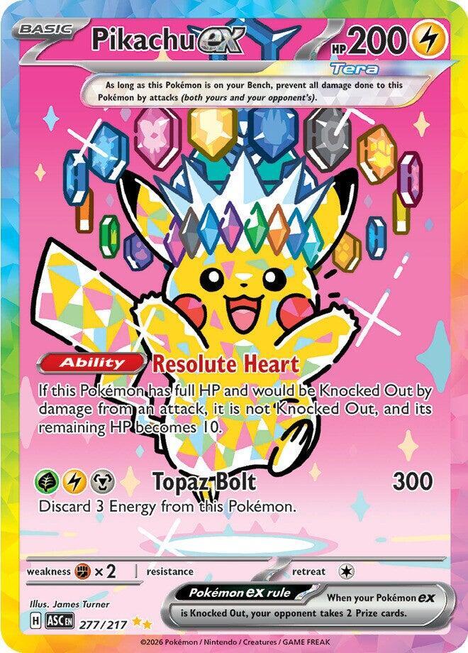 Pikachu ex - 277/217 277/217 Special Illustration Rare Ascended Heroes Pokémon card