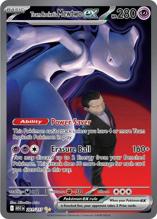 Team Rocket's Mewtwo ex - 281/217 281/217 Special Illustration Rare Ascended Heroes Pokémon card